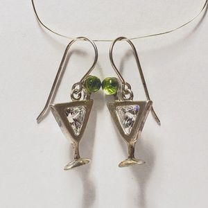 RARE vintage Silpada sterling silver Martini earrings.